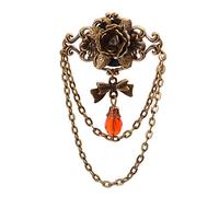 GRACEART Steampunk Gótico Bronce Booch (Rojo)