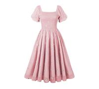 GRACEART Vestido de Verano de Las Mujeres Cuello Cuadrado Vestido de Manga de la Linterna Ruffle A-Line Vestido Casual