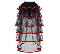 GRACEART Victoriano Steampunk Bullicio Tutu Cinturón Cordón Enaguas (Dobladillo Rojo)