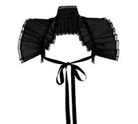 GRACEART Victoriano Volante Fruncido Cuello Bolero Collar (Negro)
