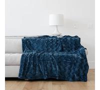 GRACED SOFT LUXURIES Manta de Gran tamaño, cálida, Elegante, Suave, acogedora, de Piel sintética, para el hogar, 60 x 80 Pulgadas, Color Azul Marino