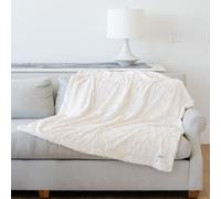 GRACED SOFT LUXURIES Manta de Piel sintética más Suave, cálida, Elegante y acogedora (Marfil sólido, Grande, 50 x 60 Pulgadas)