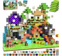 GraceDuck Bloques de Construcción Magnéticos -150 Piezas Magneticas Niños - Juego de Pistas Forestales con 6 Losas de Césped - Bloques Magneticos Juguetes Montessori STEM para Niños y Niñas de 3+ Años
