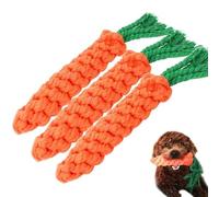 Graceever - Juguetes para masticar para perros y zanahorias, 3 piezas de juguete para perros de cuerda trenzada, de algodón duradero para cachorros de tamaño pequeño y mediano