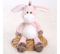 Graceever Muñeca de burro, el pequeño burro, peluche de pie, linda muñeca de burro de peluche realista, para acurrucarse y jugar (rosa, 32 cm)