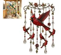 Graceful Hummingbird Wind Chime, Stained Glass & Crystal Sun Ornament Windchime, Colorful Bird Yard Decorations Outdoor, Memorial Gardening Gifts for Women,Mom,Grandma Nature Lovers