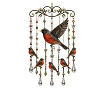 Graceful Hummingbird Wind Chime, Wind Chimes for Outside, Stained Glass & Crystal Sun Catcher Windchime, Colorful Bird Yard Decorations Outdoor, Memorial Garden Decor (5)