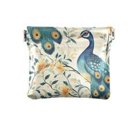 Graceful Peacocks Branches Green - Monedero pequeño de cuero para mujer, organizador de tarjetas único para mujeres, niños y niñas, elegante pavos reales, ramas verdes, talla única, moderno, Elegantes