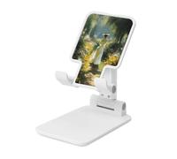 Graceful Woman Back Garden Path - Soporte plegable para teléfono celular, ángulo ajustable, altura de escritorio, portátil, compatible con todos los teléfonos inteligentes, estilo blanco