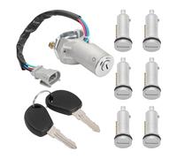GraceGalaxy Interruptor de Encendido y Cilindro de Cerradura, Juego de Cerradura Puerta 6 Cilindros de Cerradur 2 Llaves para Iveco Daily 2000-2006, OEM 2992551 2991727
