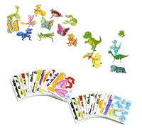 Graceifulio 3D Cartoon Puzzle, Educational 3D Cartoon Puzzle, For Kids Ages 4-8, Best Educational Gift For Boys & Girls Art DIY Craft Gift Décor (Insect + Dinosaur 50pcs)