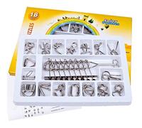 Gracelaza 18 Piezas Juguetes Mágicos de Alambre de Metal Set - 3D Rompecabezas Brain Teaser Puzzle - IQ Inteligencia Juguete Educativo - Juego Niños y Adolescentes