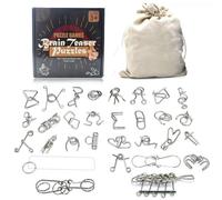 Gracelaza 30 Piezas Juguetes Mágicos de Alambre de Metal Set - 3D Rompecabezas Brain Teaser Puzzle - IQ Inteligencia Juguete Educativo - Juego Niños y Adolescentes