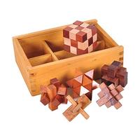 Gracelaza 6 Piezas Juguetes Rompecabezas de Madera Caja Set - IQ Juguete Educativo - 3D Brain Teaser Puzzle de Madera - Juego Niños y Adolescentes