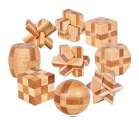 Gracelaza 9 Piezas Juguetes Rompecabezas de Madera Caja Set - IQ Juguete Educativo - 3D Brain Teaser Puzzle de Madera - Juego Niños y Adolescentes