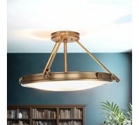 Gracia Deckenleuchte Cristal en Blanco Latón Redondo Salón Art Nouveau Lámpara