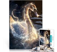 Gracia del Cisne Luminoso Puzzles de 1000 Piezas para Adolescentes Matar el Tiempo en Vacaciones en casa con póster a Juego y Hoja de Trivia 38x26cm