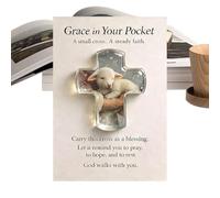 Gracia genérica en tu bolsillo - Crucifijo de acrílico 2D | bolsillo cristiano | para Pascua regalo de mujeres hombres adultos casa viaje iglesia devoción diaria meditación, oración