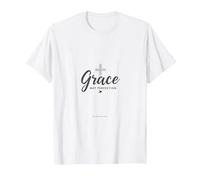 Gracia No Perfección Hombres Cristianos Fe Inspirador Camiseta, Hombre, Blanco, XL