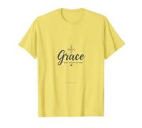 Gracia No Perfección Hombres Cristianos Fe Inspirador Camiseta, Hombre, Limón, XXL