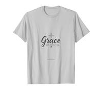 Gracia No Perfección Hombres Cristianos Fe Inspirador Camiseta, Hombre, Plata, S