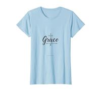Gracia No Perfección Hombres Cristianos Fe Inspirador Camiseta, Mujer, Azul Bebé, 3XL