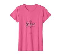 Gracia No Perfección Hombres Cristianos Fe Inspirador Camiseta, Mujer, Rosa Jaspeado, M