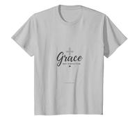 Gracia No Perfección Hombres Cristianos Fe Inspirador Camiseta, Niños, Plata, 4 años