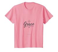 Gracia No Perfección Hombres Cristianos Fe Inspirador Camiseta, Niños, Rosado, 4 años