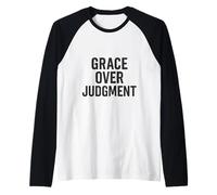 Gracia sobre el Juicio. Cita Cristiana Vintage. Camiseta Manga Raglan