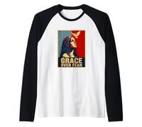 Gracia sobre el Miedo Mujer Cristiana Paloma Fe Camiseta Manga Raglan