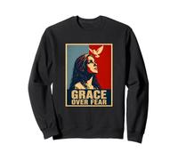Gracia sobre el Miedo Mujer Cristiana Paloma Fe Sudadera