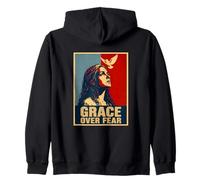 Gracia sobre el Miedo Mujer Cristiana Paloma Fe Sudadera con Capucha