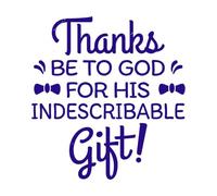 gracias a dios Calcomanías de letras 54.6x57.9cm Removible sin dejar pegamento Azul oscuro