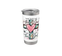 Gracias a Dios Confía en Dios Cruz Cristiana Corazón Vaso térmico de acero inoxidable de doble pared