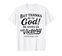 Gracias a Dios Corintios Versículo de la Biblia Fe Escritura Oración Camiseta