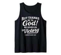 Gracias a Dios Corintios Versículo de la Biblia Fe Escritura Oración Camiseta sin Mangas