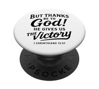 Gracias a Dios Corintios Versículo de la Biblia Fe Escritura Oración PopSockets PopGrip Adhesivo