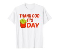 Gracias a Dios Sus Papas Fritas Divertido TGIF Amante Comida Humor Diseño Camiseta