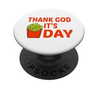 Gracias a Dios Sus Papas Fritas Divertido TGIF Amante Comida Humor Diseño PopSockets PopGrip Adhesivo