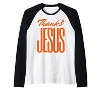 Gracias Jesús Cristiano Dios Amor Fe Hombres Mujeres Niñas Niños Camiseta Manga Raglan
