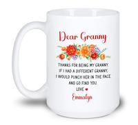 Gracias Por Ser Mi Abuela Tazas De Regalo Novedad Tazón De Café Graciosa Tazas Té Regalos Divertidos Para Amigos Familiares Trabajo 330ml