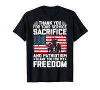 Gracias por Su Servicio Sacrificio Y Patriotismo Gracias Yo Camiseta