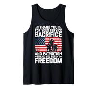 Gracias por Su Servicio Sacrificio Y Patriotismo Gracias Yo Camiseta sin Mangas