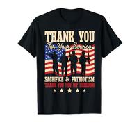 Gracias por Su Servicio Sacrificio Y Patriotismo Libertad Camiseta