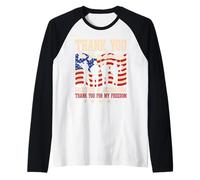 Gracias por Su Servicio Sacrificio Y Patriotismo Libertad Camiseta Manga Raglan