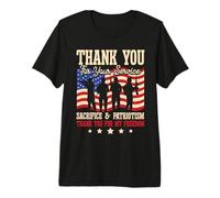 Gracias por Su Servicio Sacrificio Y Patriotismo Libertad Camiseta Premium