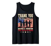 Gracias por Su Servicio Sacrificio Y Patriotismo Libertad Camiseta sin Mangas
