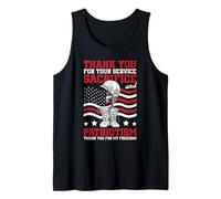 Gracias por Su Servicio Sacrificio Y Patriotismo Libertad Camiseta sin Mangas
