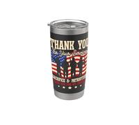 Gracias Por Su Servicio Sacrificio Y Patriotismo Libertad Vaso térmico de acero inoxidable de doble pared
